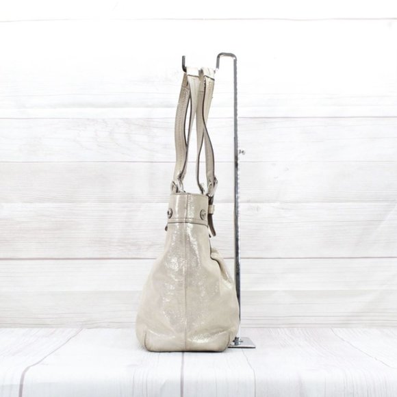 Coach Soho Metallic Gold Leather Pleated Carryall Studded Hobo Shoulder Bag - Picture 2 of 10